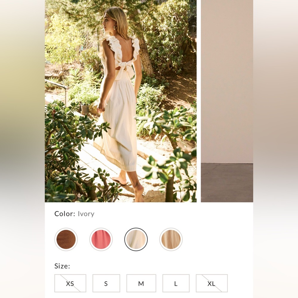 Ivory Backless Ruffle Dress